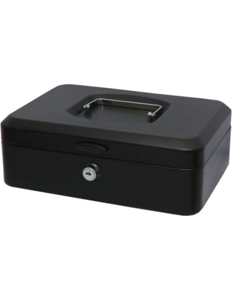 Caja caudales grande con bandeja y cierre 40x545x41cm negro
