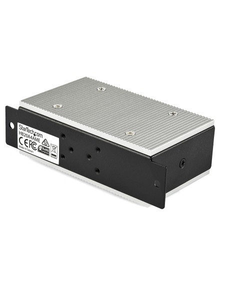 Concentrador USB 2.0 de 4 Puertos - Hub Industrial de Metal(4xUSB-A) con ESD y Protección contra Picos - Temperatura de Funcion
