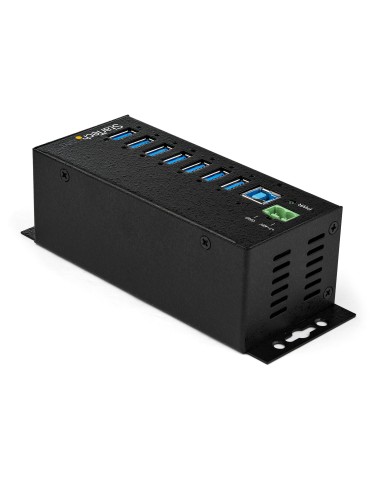 Hub Concentrador Ladrón USB de 7 Puertos con Adaptador de Corriente - con Protección ESD 350W - Hub Industrial USB 3.0 - de Par