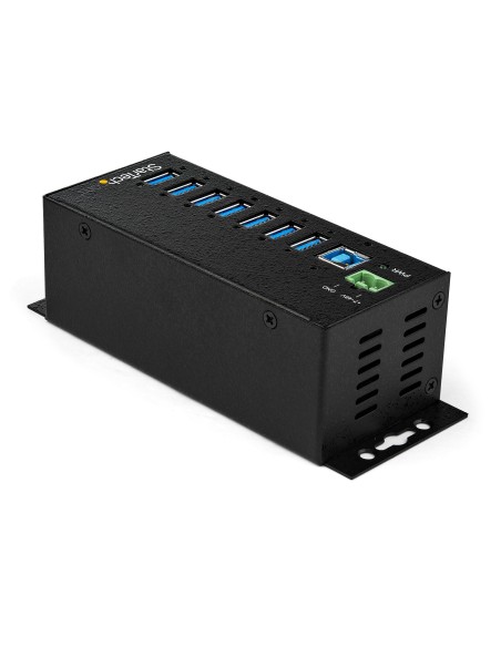 Hub Concentrador Ladrón USB de 7 Puertos con Adaptador de Corriente - con Protección ESD 350W - Hub Industrial USB 3.0 - de Par