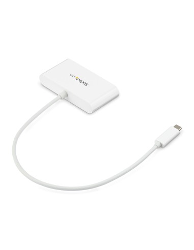 Concentrador USB 3.0 (5Gbps) de 3 Puertos con USB-C y Ethernet Gigabit - Hub Ladrón de USB Convencional - Blanco