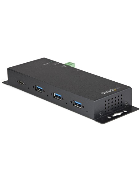 Hub USB-C de 4 Puertos de 10Gbps - Ladrón Concentrador USB Tipo C Industrial de Metal con 3 Puertos USB-A y 1 USBC - Protección