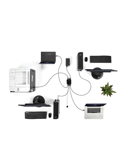 Switch Conmutador USB 3.0 (5Gbps) 4x4 para Compartir Dispositivos Periféricos