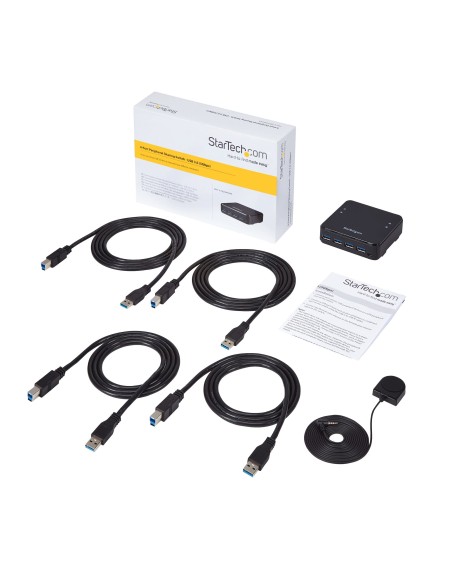 Switch Conmutador USB 3.0 (5Gbps) 4x4 para Compartir Dispositivos Periféricos