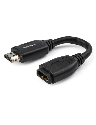 Cable de 15cm de Extensión Alargador HDMI 2.0 de Alta Velocidad con Ethernet - Extensor de Puertos - Cable para Conservar Puert