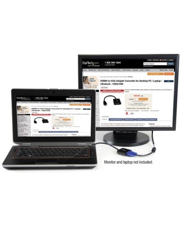 Adaptador Conversor de Vídeo HDMI a VGA HD15 - Cable Convertidor - 1920x1200 - 1080p