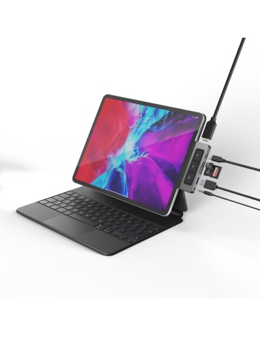 HD449 hub de interfaz USB Tipo C 5000 Mbit/s Plata