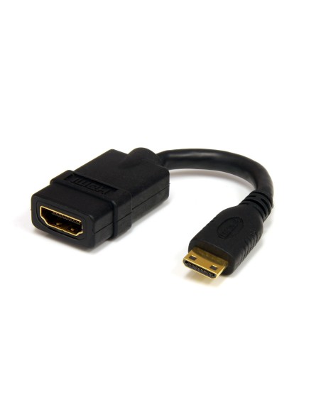 Adaptador de 12,5cm Mini HDMI a HDMI - HDMI de Alta Velocidad 4K - Convertidor 4K 30Hz Ultra HD - HDMI 1.4 - Conectores Chapado