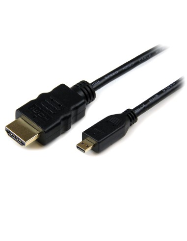 Cable de 1m Micro HDMI a HDMI con Ethernet - Vídeo de 4K a 30Hz - Cable Adaptador Conversor Micro HDMI Tipo D de alta velocidad