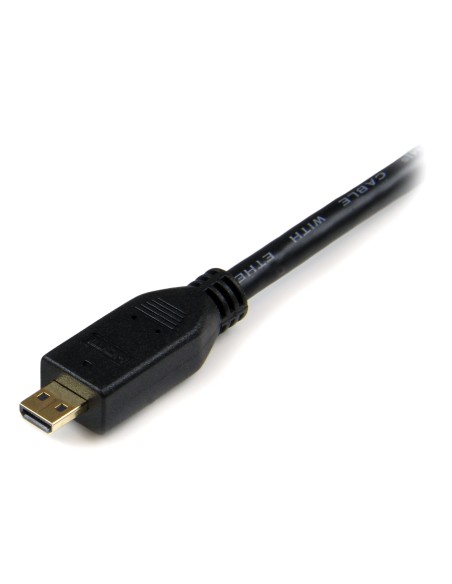 Cable de 1m Micro HDMI a HDMI con Ethernet - Vídeo de 4K a 30Hz - Cable Adaptador Conversor Micro HDMI Tipo D de alta velocidad