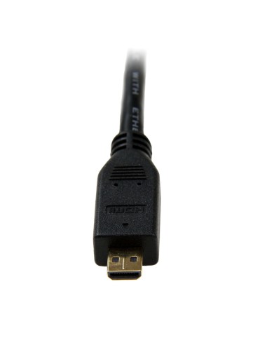 Cable de 1m Micro HDMI a HDMI con Ethernet - Vídeo de 4K a 30Hz - Cable Adaptador Conversor Micro HDMI Tipo D de alta velocidad