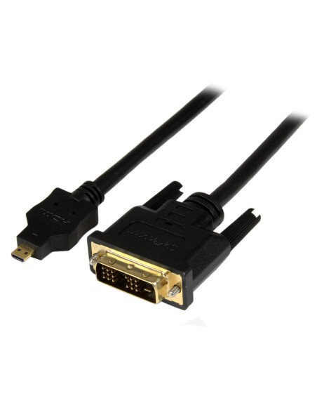 Cable de 2m Adaptador Conversor Micro HDMI a DVI-D para Tablet y Teléfono Móvil - Convertidor de Vídeo para Dispositivos Micro 