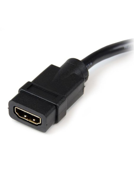 Adaptador de 20cm HDMI a DVI - DVI-D Macho - HDMI Hembra - Cable Conversor de Vídeo - Negro