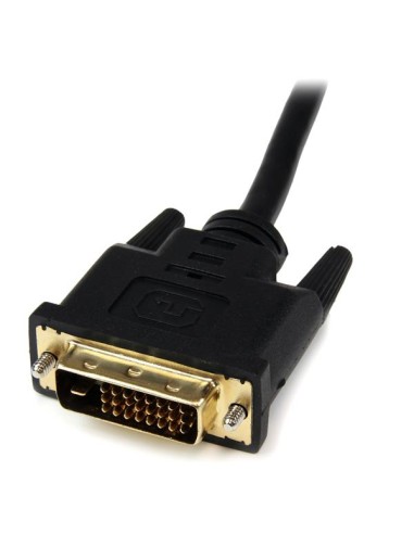 Adaptador de 20cm HDMI a DVI - DVI-D Macho - HDMI Hembra - Cable Conversor de Vídeo - Negro