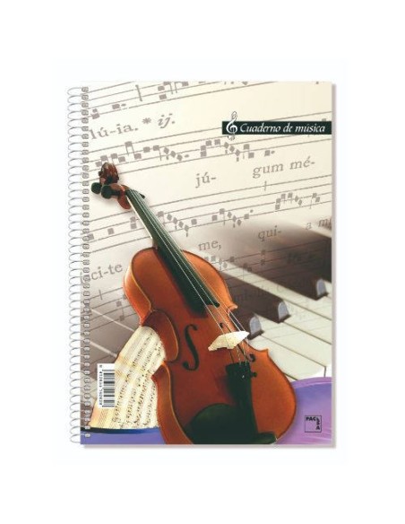 CUADERNO BLOCKS DE MUSICA 80 GRS. FOLIO (215X310MM.) 20 HOJAS 16 PENTAGRAMAS PACSA 18805