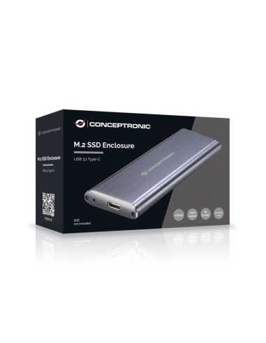 HDE01G caja para disco duro externo Caja externa para unidad de estado sólido (SSD) Gris M.2