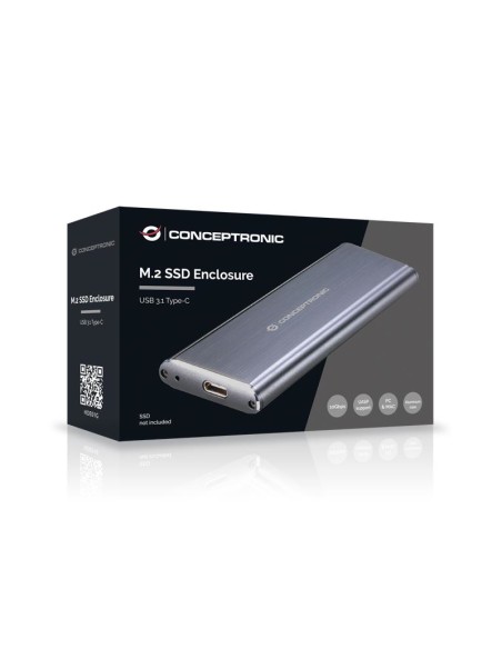 HDE01G caja para disco duro externo Caja externa para unidad de estado sólido (SSD) Gris M.2