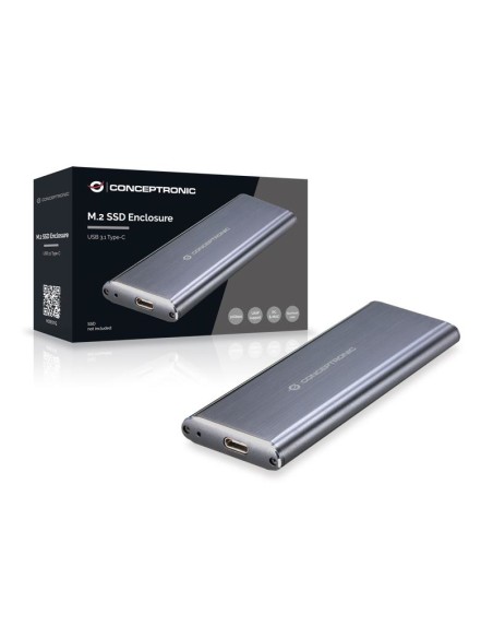 HDE01G caja para disco duro externo Caja externa para unidad de estado sólido (SSD) Gris M.2