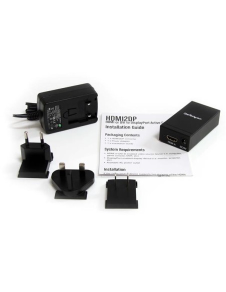 Adaptador Conversor de Vídeo HDMI DVI a DisplayPort DP 1920x1200 - Cable Convertidor Activo