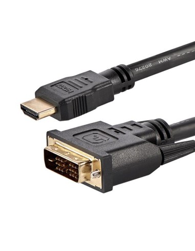 Cable Adaptador Conversor HDMI a DVI-D de 1,8m - Macho a Macho - Convertidor de Vídeo - Negro