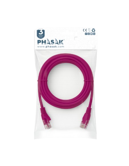 Cable de Red 100% Cu Cat.6 UTP Sólido Violeta 0.25 M