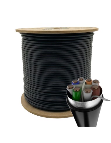 BOBINA DE CABLE RJ45 FTP PHR 672 CAT.6/ 305M/ GRIS cable de red Negro Cat6 F/UTP (FTP)