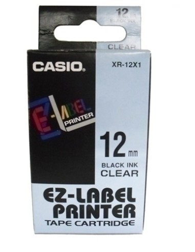 CINTA ROT.CASIO 8m 12 NEGRO s/TRANSPAR.