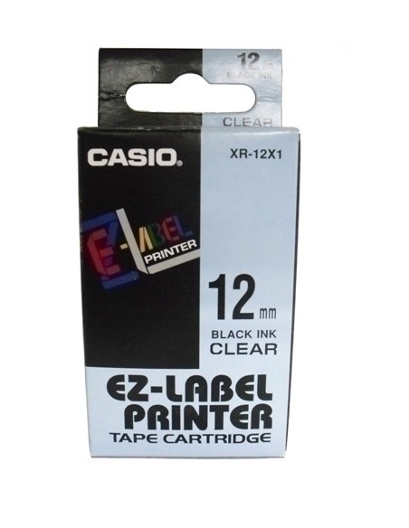 CINTA ROT.CASIO 8m 12 NEGRO s/TRANSPAR.