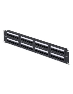 Panel de Parcheo 2U de 48 Puertos Cat6 RJ45 de Montaje en Rack de Servidores - UTP -Tipo 110 Punch Down - Panel de Parcheo para 