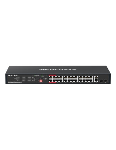 MS128GP switch Gigabit Ethernet (10/100/1000) Energía sobre Ethernet (PoE) 1U Negro