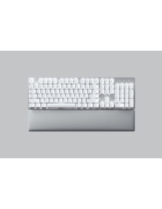 Pro Type Ultra teclado Oficina USB + RF Wireless + Bluetooth QWERTY Inglés de EE. UU. Plata, Blanco