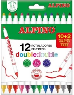 ESTUCHE 102 ROTULADORES DOBLE PUNTA FINA GRUESA ALPINO