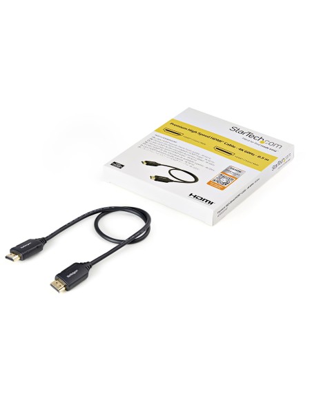 Cable de 50cm HDMI 2.0 Certificado Premium con Ethernet - HDMI de Alta Velocidad Ultra HD de 4K a 60Hz HDR10 - para Monitores o