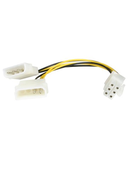 Cable de 15cm Adaptador de Alimentación de LP4 a PCI Express de 6 Pines para Tarjeta Gráfica