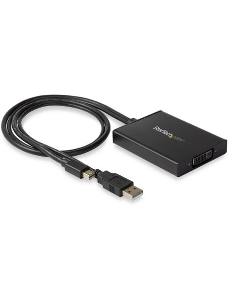 Adaptador Mini DisplayPort a DVI de Enlace Doble - Alimentado por USB - Negro