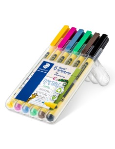 Noris writing pen 307 rotulador de punta fina Negro, Azul, Marrón, Verde, Rosa, Amarillo 6 pieza(s)