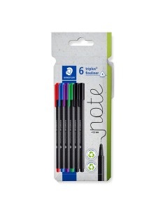 334 C6 rotulador de punta fina Negro, Azul, Verde, Rojo, Violeta 5 pieza(s)