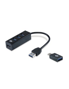 HUBBIES04B hub de interfaz USB 3.2 Gen 1 (3.1 Gen 1) Type-A 5000 Mbit/s Negro 2