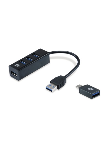 HUBBIES04B hub de interfaz USB 3.2 Gen 1 (3.1 Gen 1) Type-A 5000 Mbit/s Negro