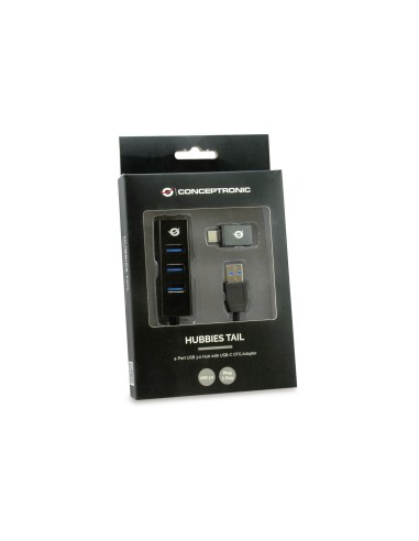 HUBBIES04B hub de interfaz USB 3.2 Gen 1 (3.1 Gen 1) Type-A 5000 Mbit/s Negro