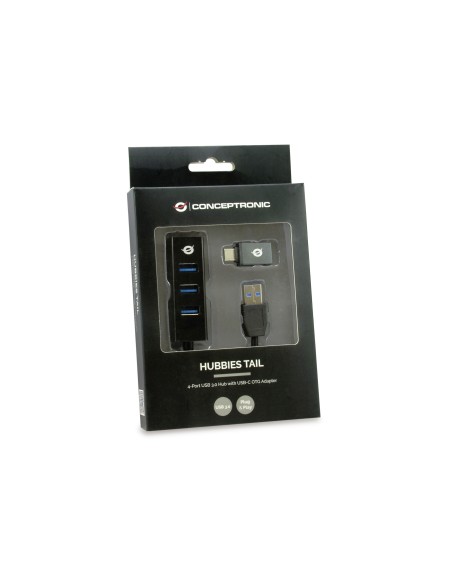 HUBBIES04B hub de interfaz USB 3.2 Gen 1 (3.1 Gen 1) Type-A 5000 Mbit/s Negro