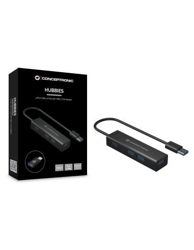 HUBBIES06B hub de interfaz USB 3.2 Gen 1 (3.1 Gen 1) Type-A 5000 Mbit/s Negro