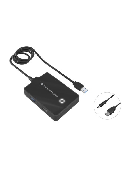 HUBBIES10B base para portátil y replicador de puertos USB 3.2 Gen 1 (3.1 Gen 1) Type-A Negro