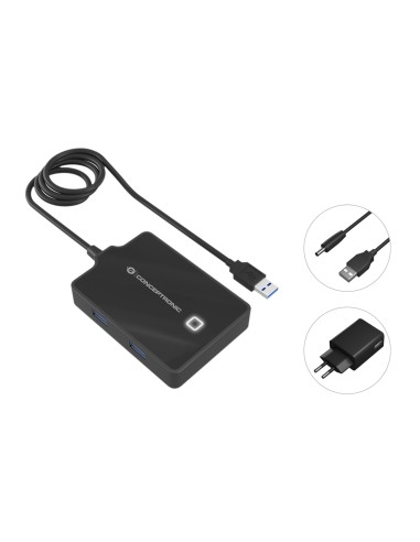 HUBBIES11BP base para portátil y replicador de puertos USB 3.2 Gen 1 (3.1 Gen 1) Type-A Negro