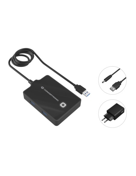 HUBBIES11BP base para portátil y replicador de puertos USB 3.2 Gen 1 (3.1 Gen 1) Type-A Negro