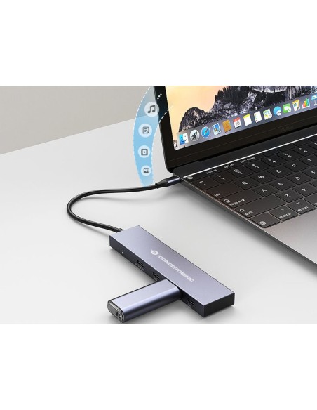 HUBBIES14G hub de interfaz USB 3.2 Gen 2 (3.1 Gen 2) Type-C 10000 Mbit/s Gris