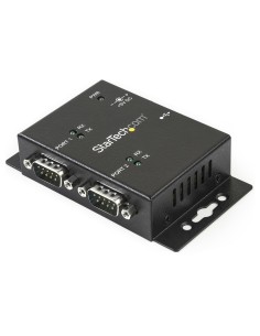 Concentrador Hub Industrial de 2 Puertos Serie Serial RS232 a USB Montaje Riel DIN Pared 2