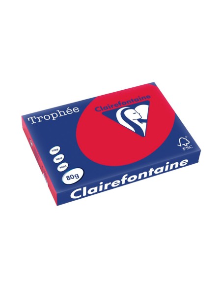 PAQ. 500H PAP. TROPHEE CLF INTENSO A3 80G GROSELLA