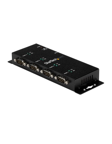 Concentrador Adaptador USB a Serie RS232 DB9 4 Puertos  Riel DIN Industrial y Montaje en Pared