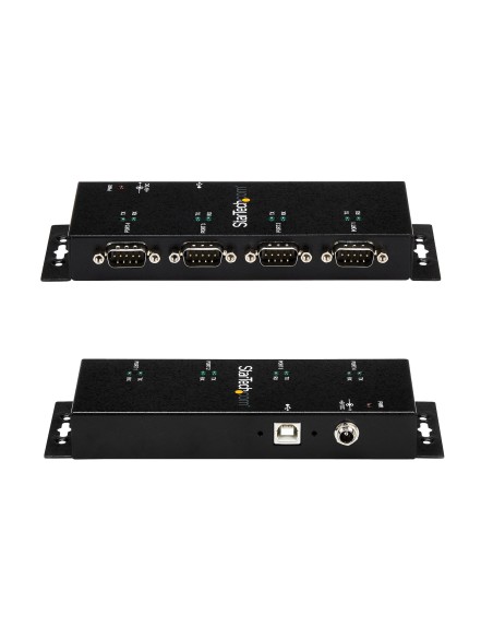 Concentrador Adaptador USB a Serie RS232 DB9 4 Puertos  Riel DIN Industrial y Montaje en Pared